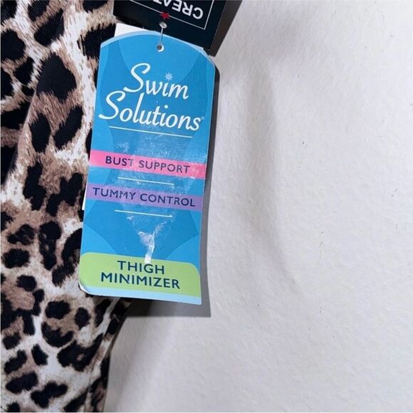 SWIM SOLUTIONS Plus Size Knotted Flyaway Fauxkini One-Piece Swimsuit Size 20W - Picture 9 of 12